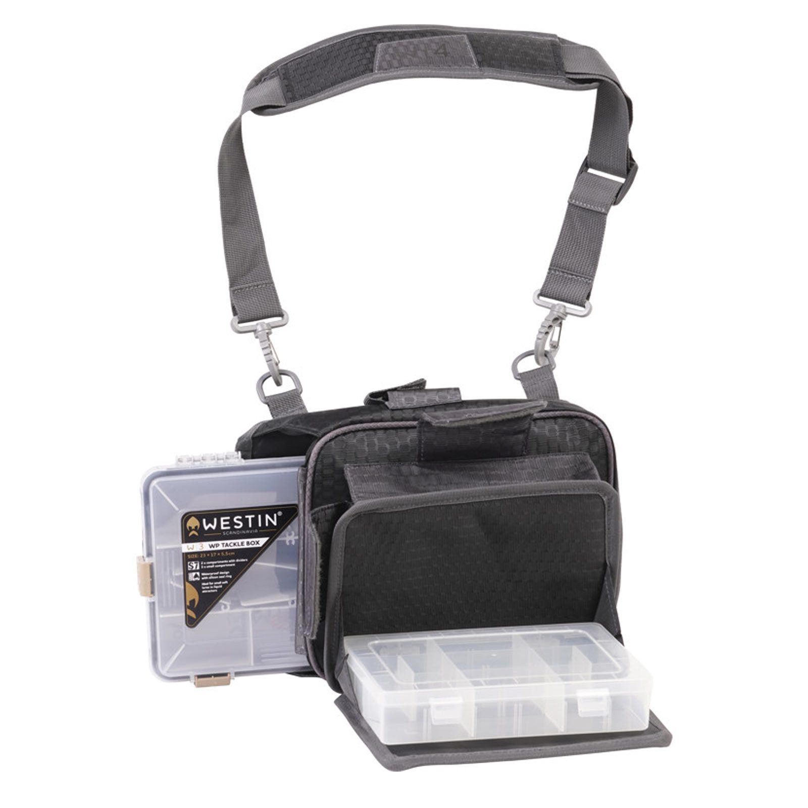 WESTIN Angelkoffer, Westin W4 Quick Bag 2 Boxes Small Titanium Black Angeltasche