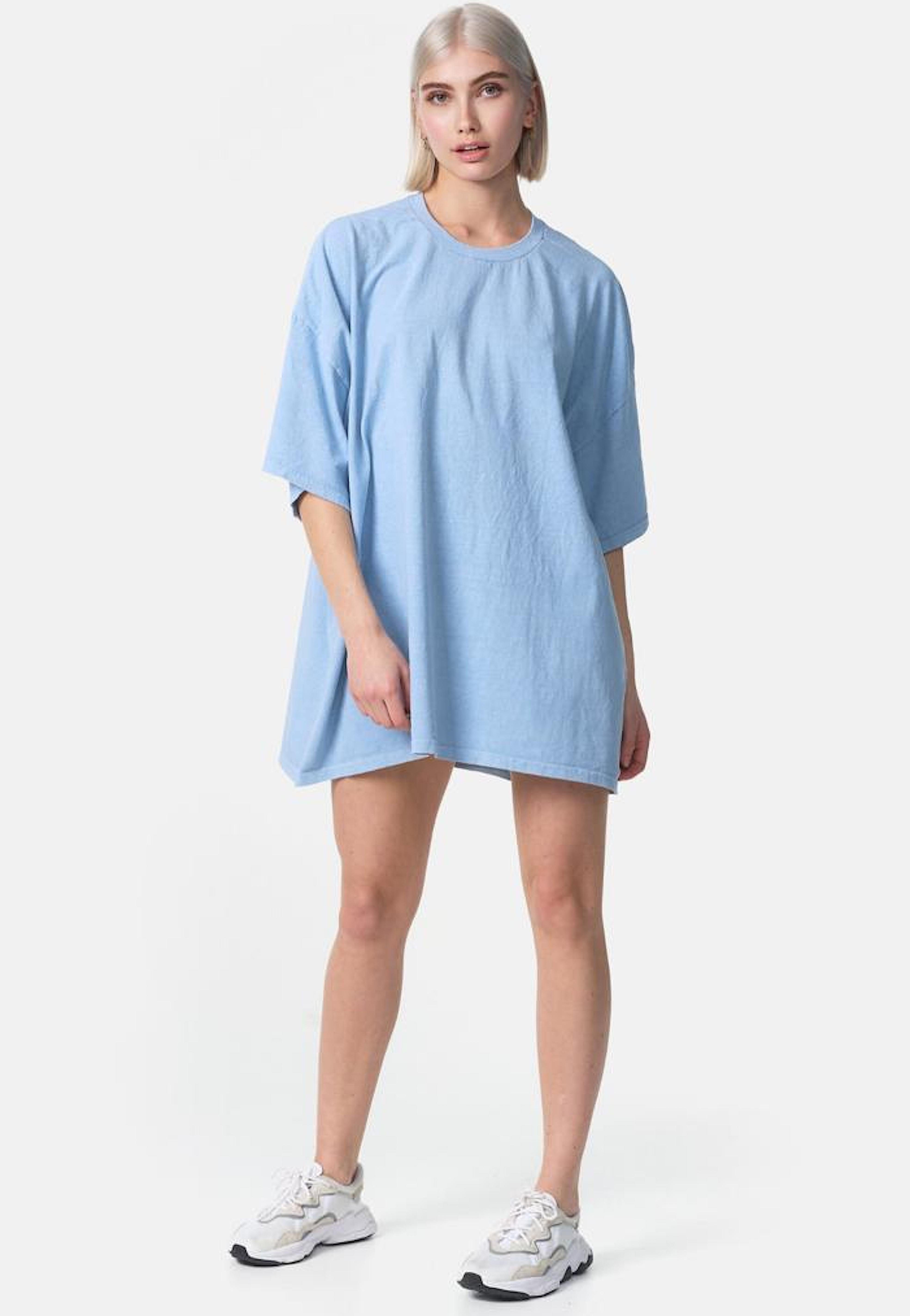 Worldclassca T-Shirt Worldclassca Oversized Print "HAPPY" T-Shirt lang Sommer Tee Oberteil