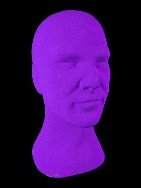 PSYWORK Dekofigur Schwarzlicht Deko Kopf "Glowhead" Violett, UV-aktiv, leuchtet unter Schwarzlicht