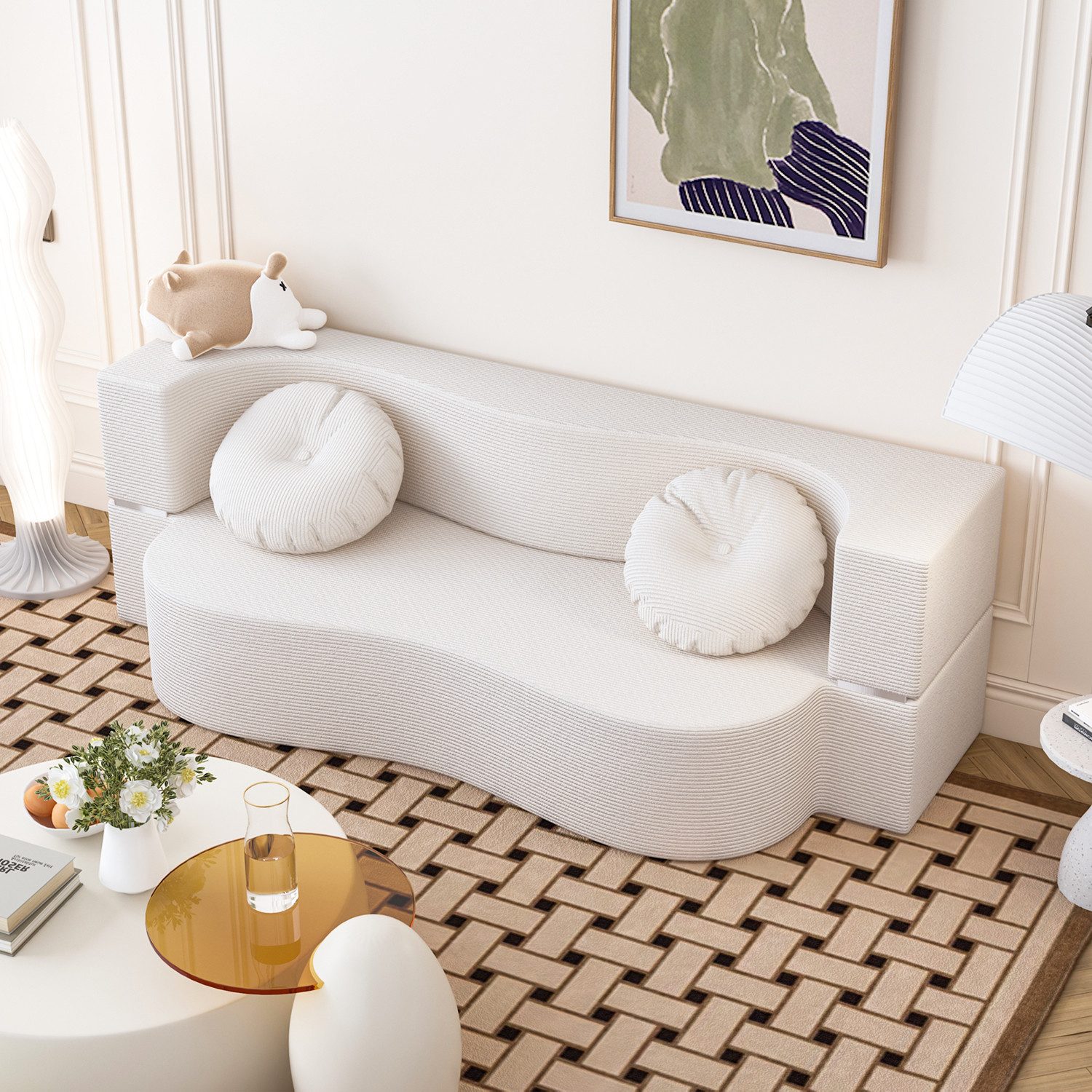 CASSILANDO Loungesofa Klappbares Schlafsofa, Doppelsofa, Fauler Sofa, sofas wohnzimmer, Keine Installation erforderlich, abnehmbare Sofabestellung