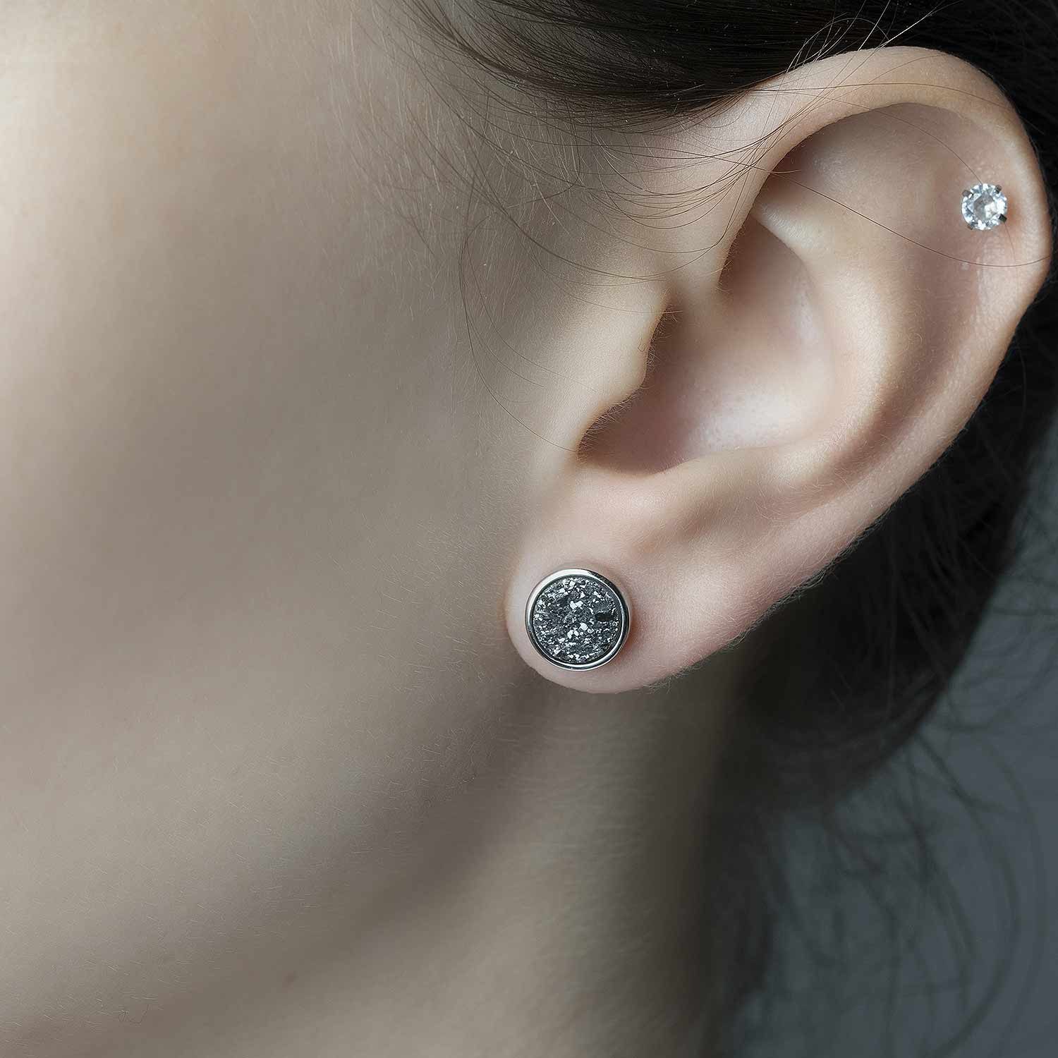 Materia Paar Ohrstecker Damen Glitzer Druzy Quarz Silber SO-74, 925 Sterlin günstig online kaufen