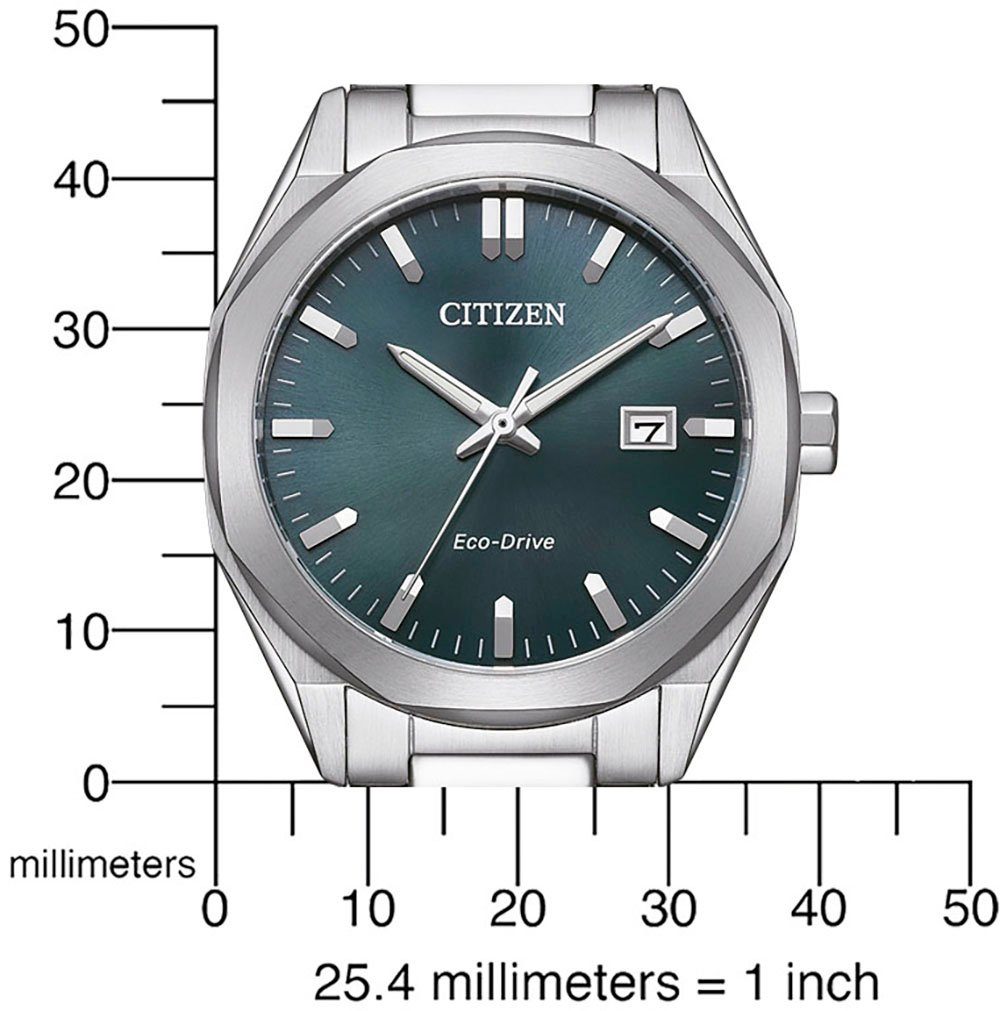 Citizen Solaruhr BM7620-83X, Armbanduhr, Herrenuhr, Datum, Edelstahlarmband