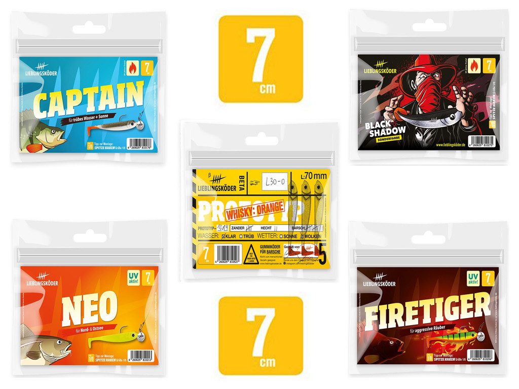 Lieblingsköder Kunstköder Lieblingsköder Sparpaket 7 cm Köder - 5 für 4 Frühjahrsangebot !!!, (7 cm, 5-St. 5 für 4), Effektiver Lauf, Exzellente Verarbeitung
