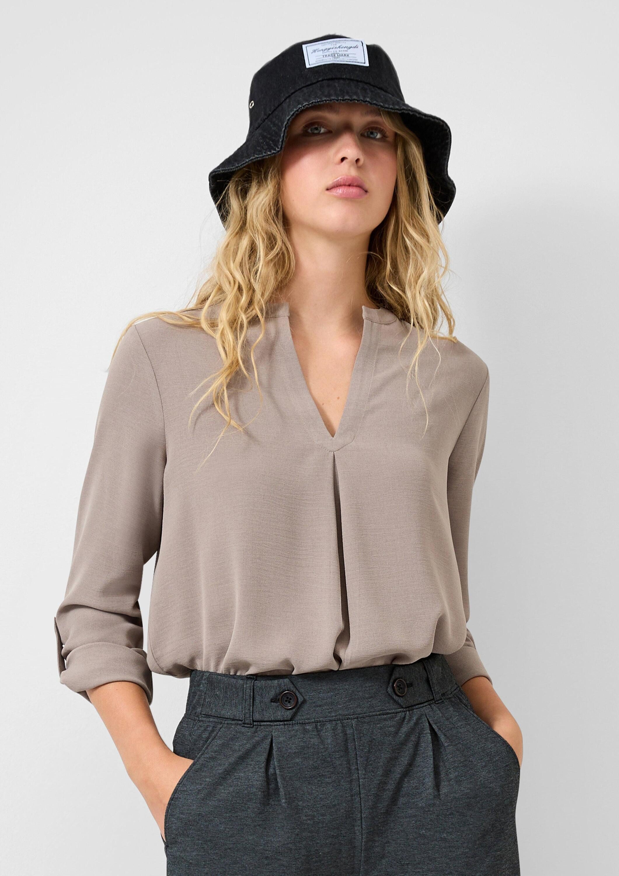 QS Langarmbluse Bluse Bluse mit Turn-up