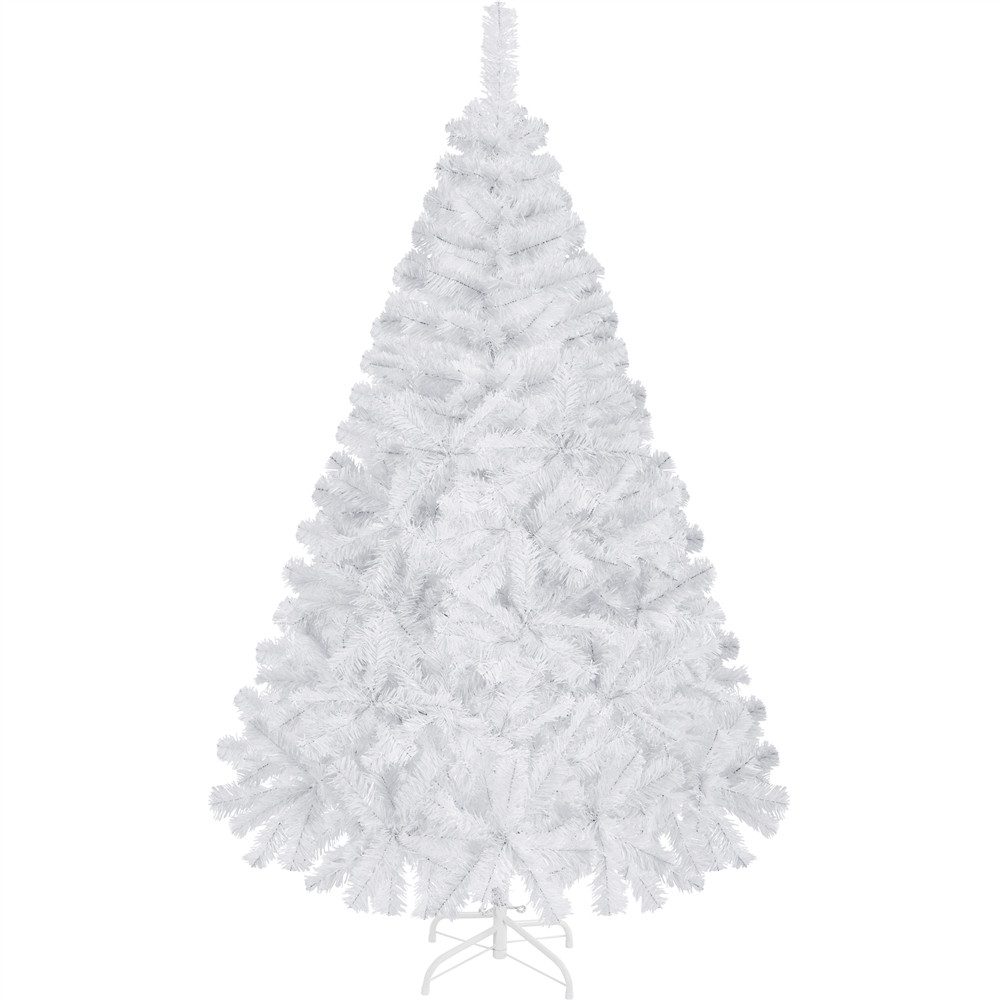 Yaheetech Künstlicher Weihnachtsbaum 61-214 cm (H), Tannenbaum, 183cm Künstlicher Christbaum mit 598 Spitzen & Faltbarem Metallständer