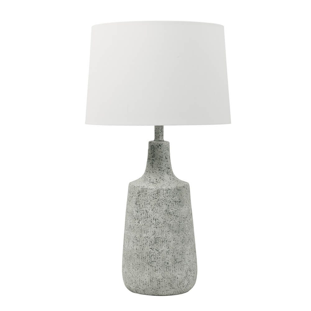 HOME DELUXE Tischleuchte CARO in Steinoptik, Weißer Stoffschirm, Wohnzimmer günstig online kaufen