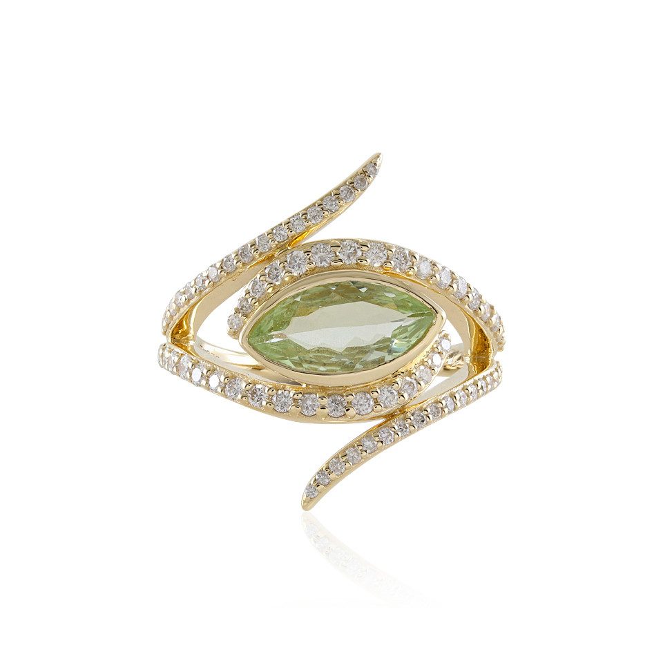 Diamantring Bruttomarquise Goldring, 1,715 ct