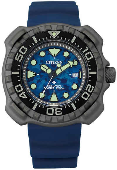 Citizen Taucheruhr Promaster Diver, BN0227-09L, (2-tlg., inkl. Bandverlängerung), Armbanduhr, Herrenuhr, Solar