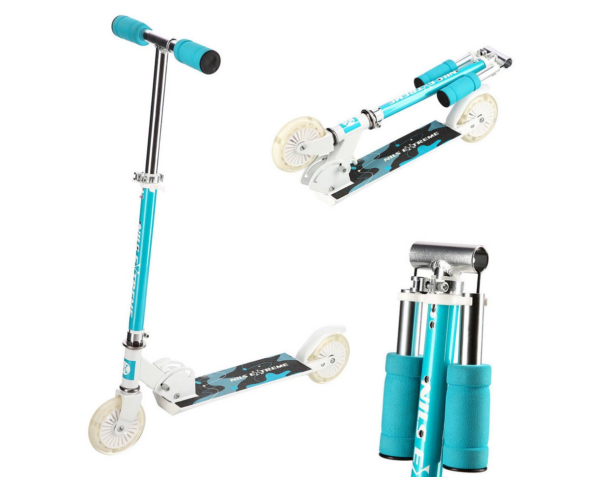Thumbnail - NILS EXTREME Cityroller Cityroller LED Tretroller Scooter Roller türkis