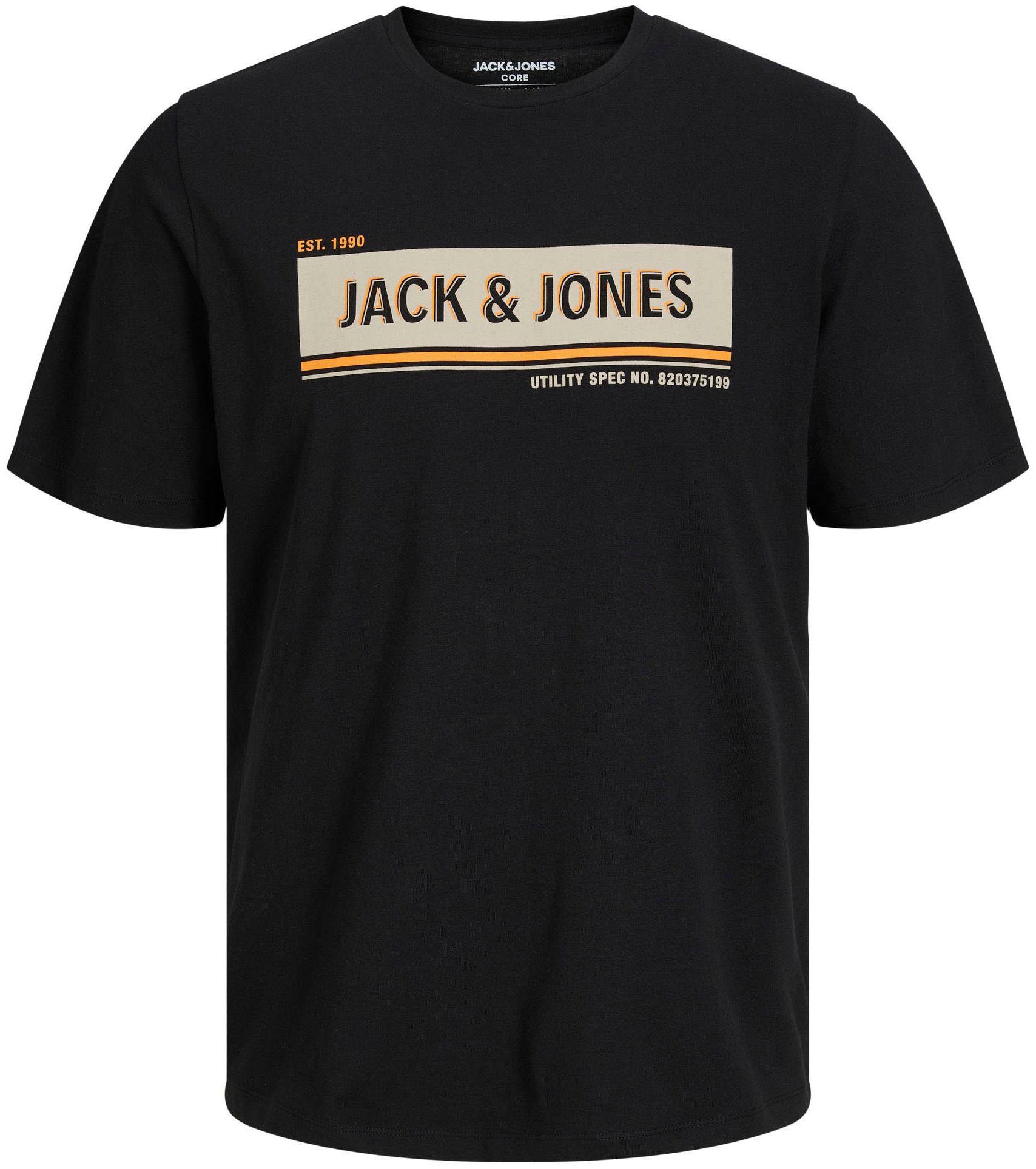 Jack & Jones Rundhalsshirt CREW TEE SS NECK Black JCOADAM FST