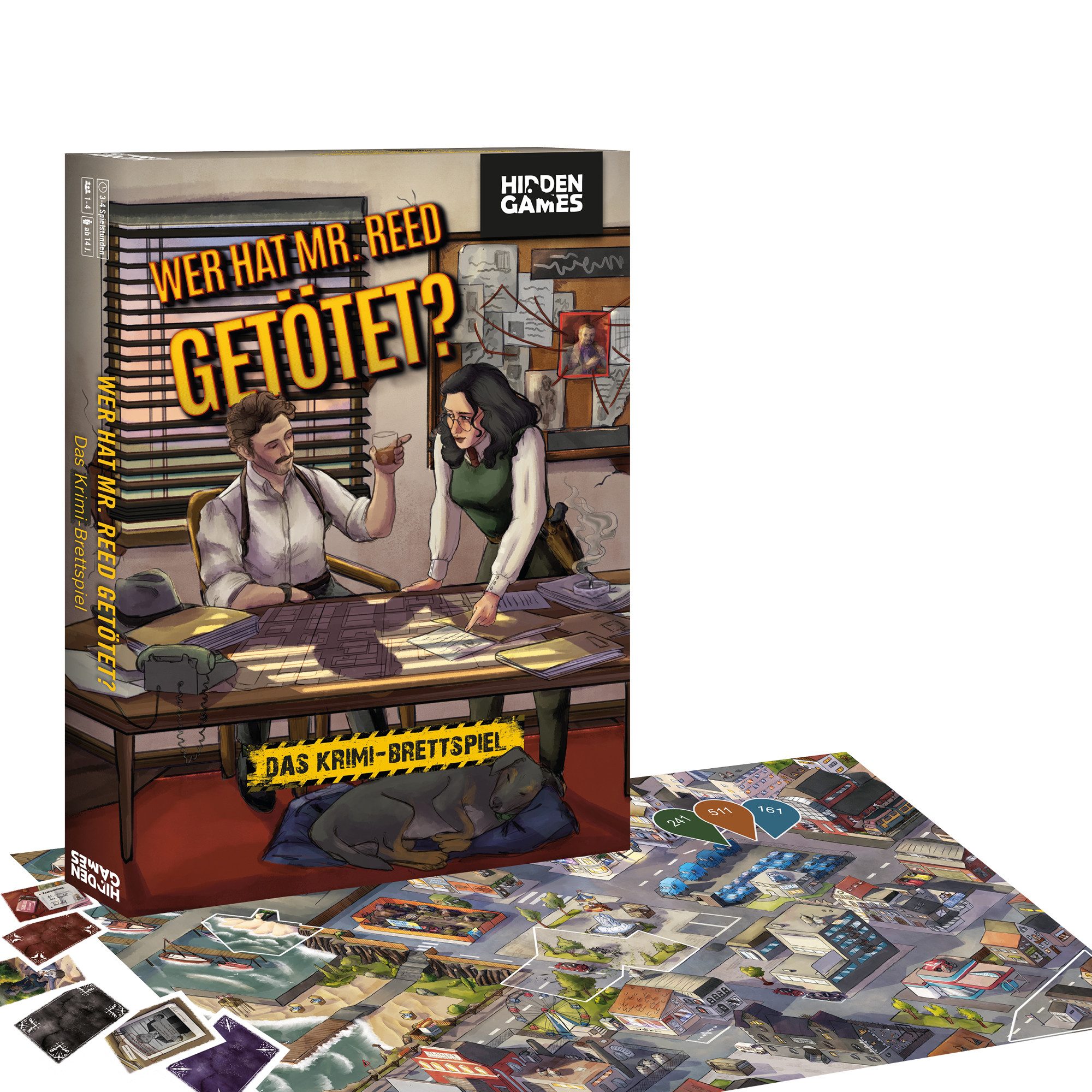 Hidden Games Spiel Wer hat Mr. Reed getötet?, Krimi-Brettspiel, Made in Germany