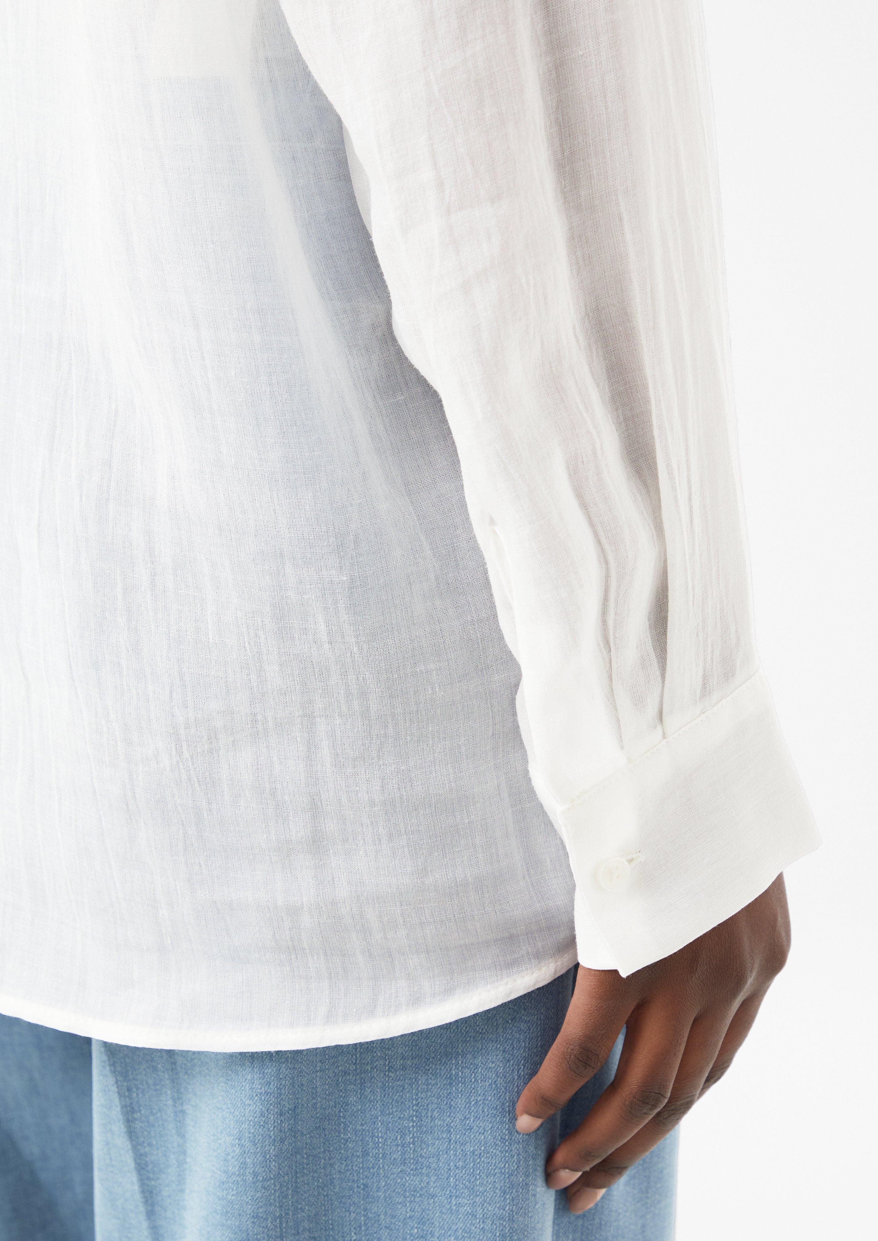 Comma Langarmbluse Semitransparente Ramie-Bluse in Oversize günstig online kaufen