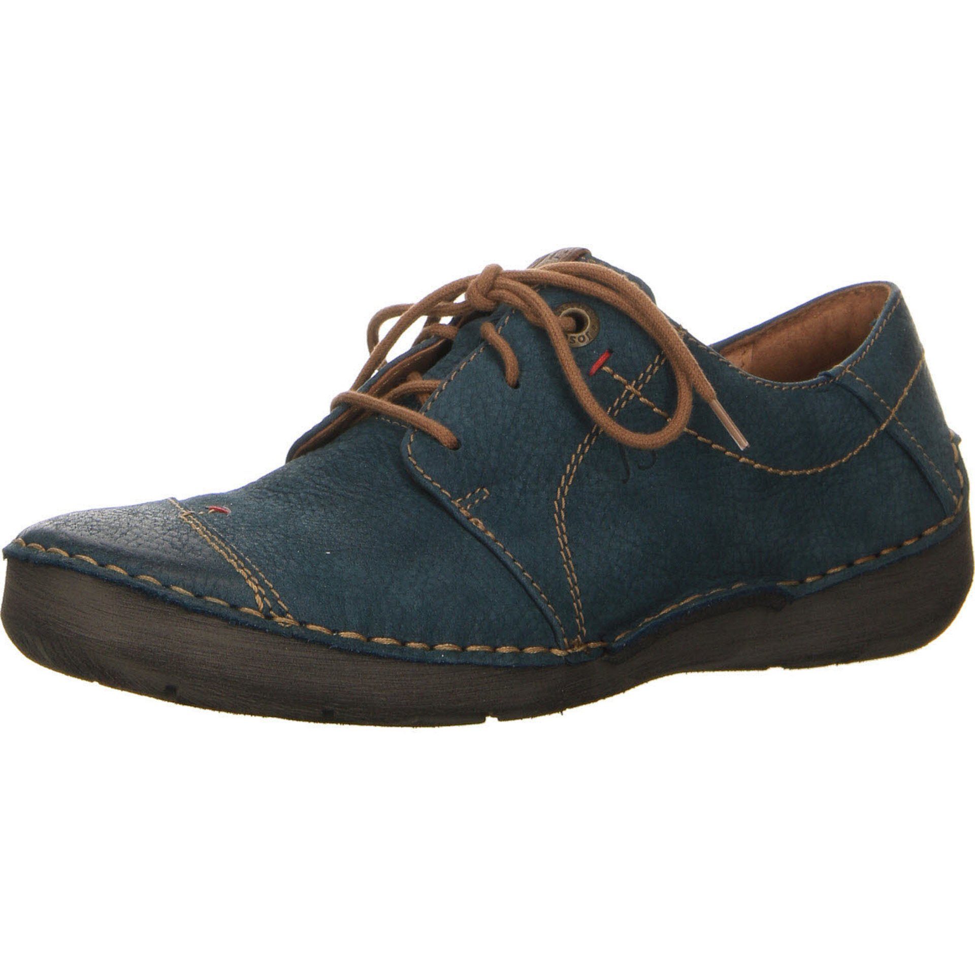 Veloursleder Seibel Damen 20 Josef Schnürhalbschuhe Schnürschuh blau-mittel Fergey Schnürschuh