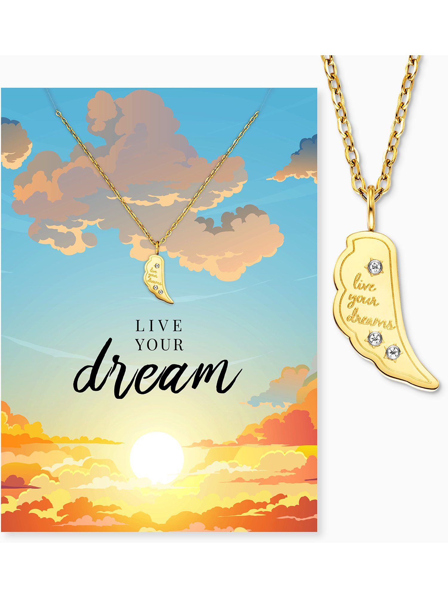 Engelsrufer Silberkette Engelsrufer Damen-Kette Edelstahl 3 Zirkonia günstig online kaufen