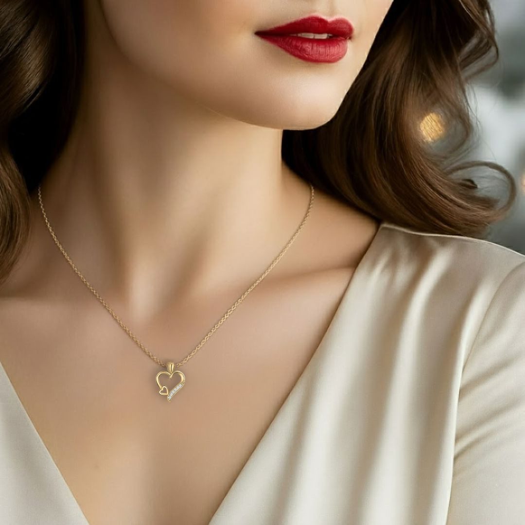 LOVENEST Herzkette Halskette Damen Silber 925 / Gold vergoldet mit Herz-Anhänger Zirkonia (Silberkette Anhänger Geschenke für Frauen Valentinstag Frau Freundin, Geschenkset Damenkette Weihnachten Set), Schmuck "Ich liebe Dich" zum Hochzeitstag, Geburtstag, Jahrestag