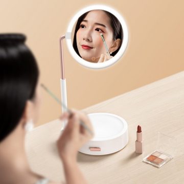 Baseus Aufbewahrungsbox Make-Up Spiegel mit Aufbewahrungsbox für Schminke Touch LED Licht weiß