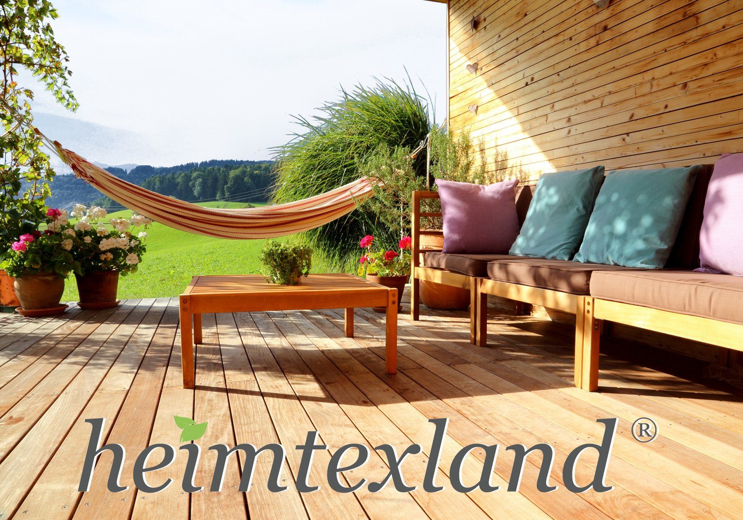 heimtexland Dekokissen Outdoorkissen 45x45 Outdoor Garten Deko Kissen, Lotus Effekt, schmutz- und wasserabweisend, inkl. Füllung