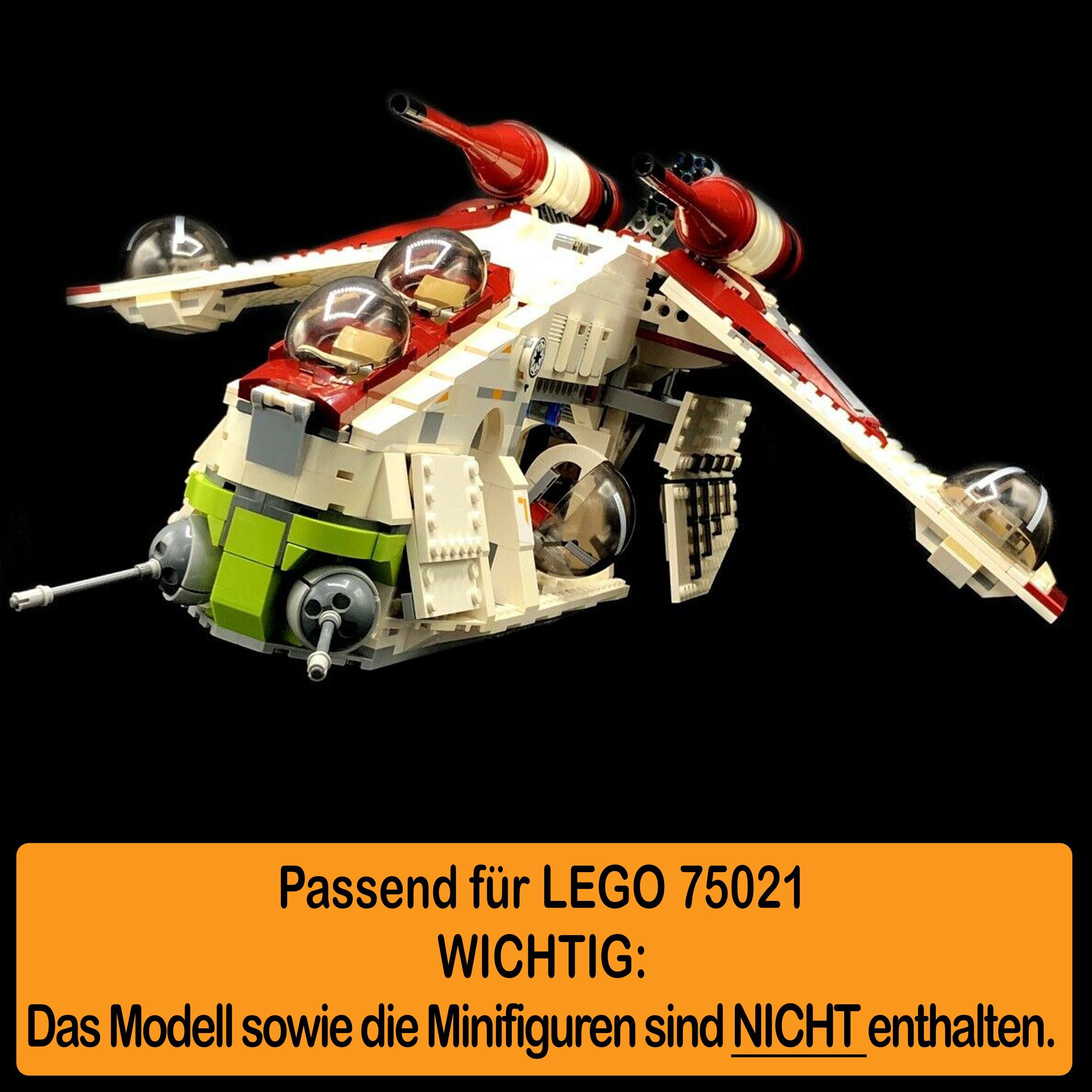 100% zum für Positionen selbst zusammenbauen), Standfuß Acryl Gunship Germany einstellbar, (verschiedene in 75021 und Made Display LEGO Winkel Republic Stand AREA17