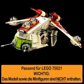 AREA17 Standfuß Acryl Display Stand für LEGO 75021 Republic Gunship (verschiedene Winkel und Positionen einstellbar, zum selbst zusammenbauen), 100% Made in Germany