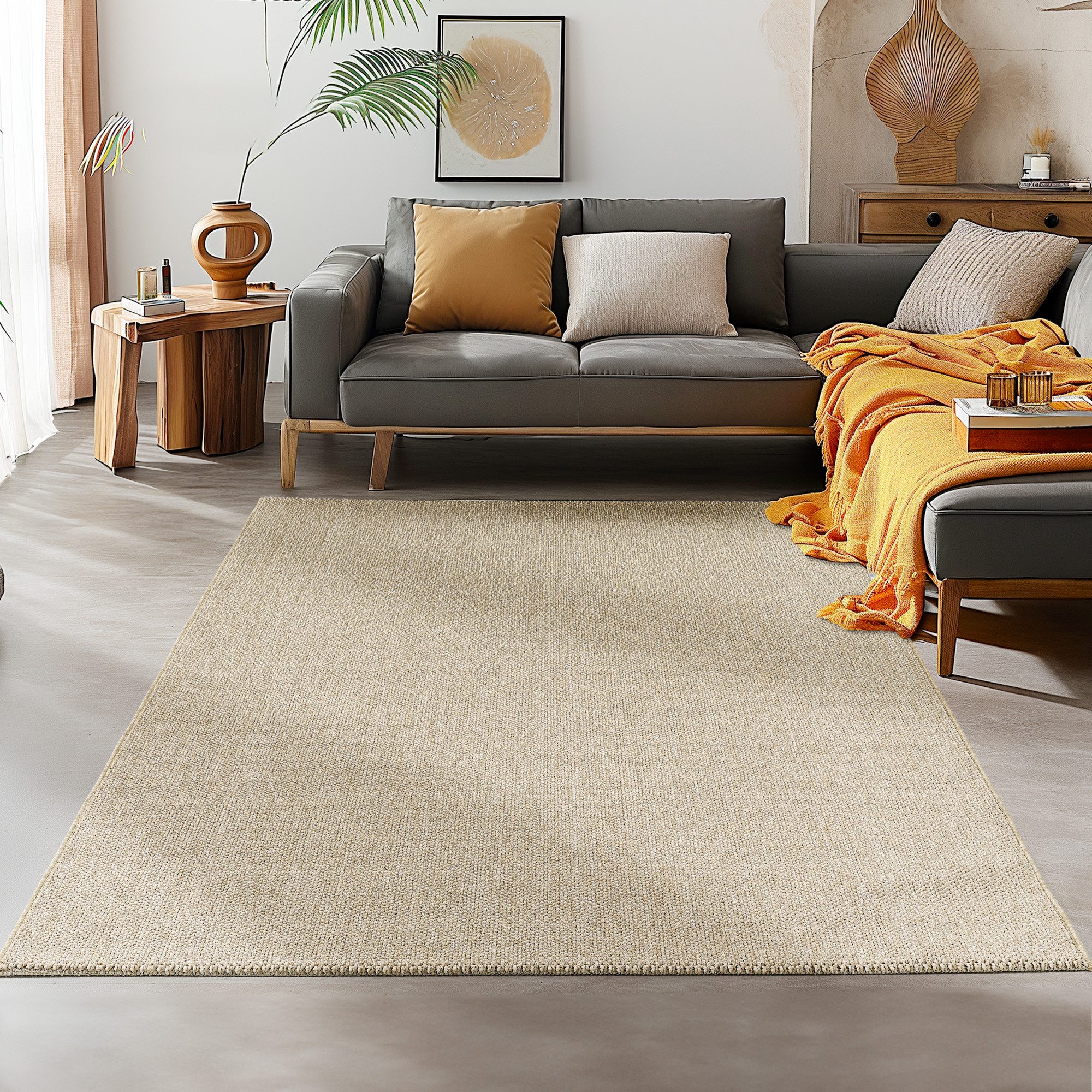 SIMPEX24 Teppich Unicolor, Rechteckig, Höhe: 7 mm, Schlingenteppich Schlafz günstig online kaufen