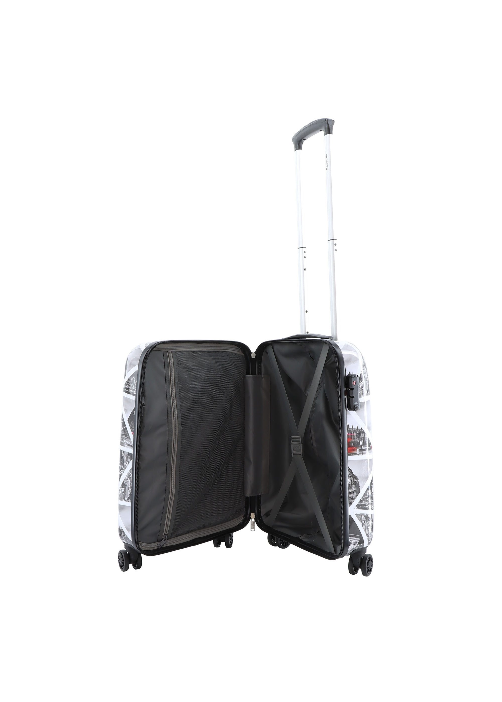 Saxoline® Koffer Cities, mit voll integriertem Aluminium-Trolley-System