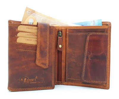 McLean Geldbörse Vintage, echt Leder, mit RFID Schutz, Volllederausstattung, Reißverschlussfach innen