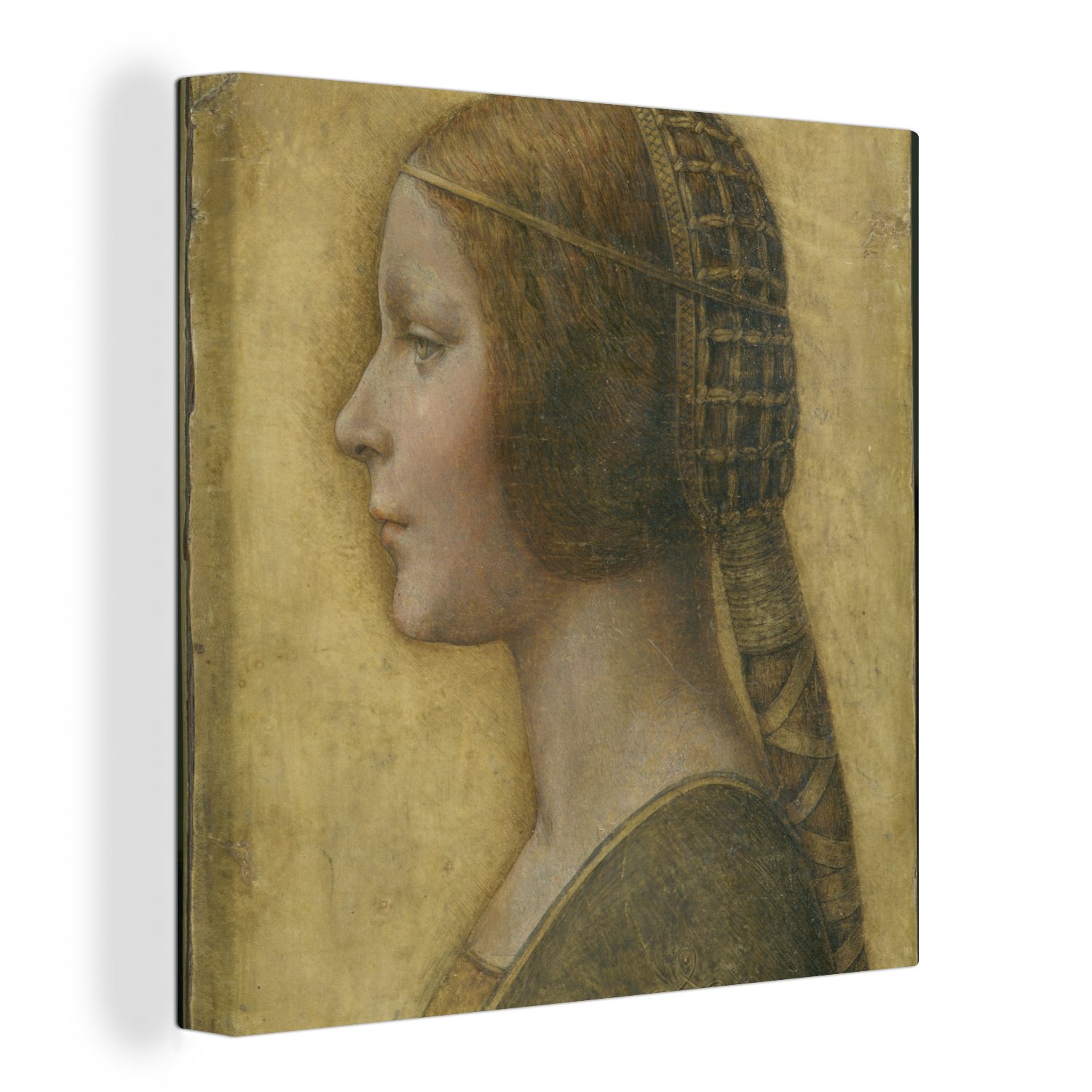 OneMillionCanvasses® Leinwandbild La Bella Principessa - Leonardo da Vinci, (1 St), Leinwand Bilder für Wohnzimmer Schlafzimmer bunt