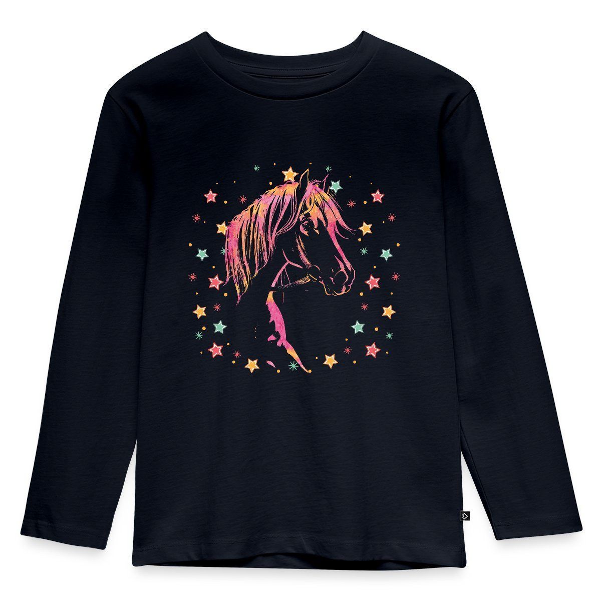 T-Shirt Pferd Mit Sternchen Kinder Premium Langarmshirt