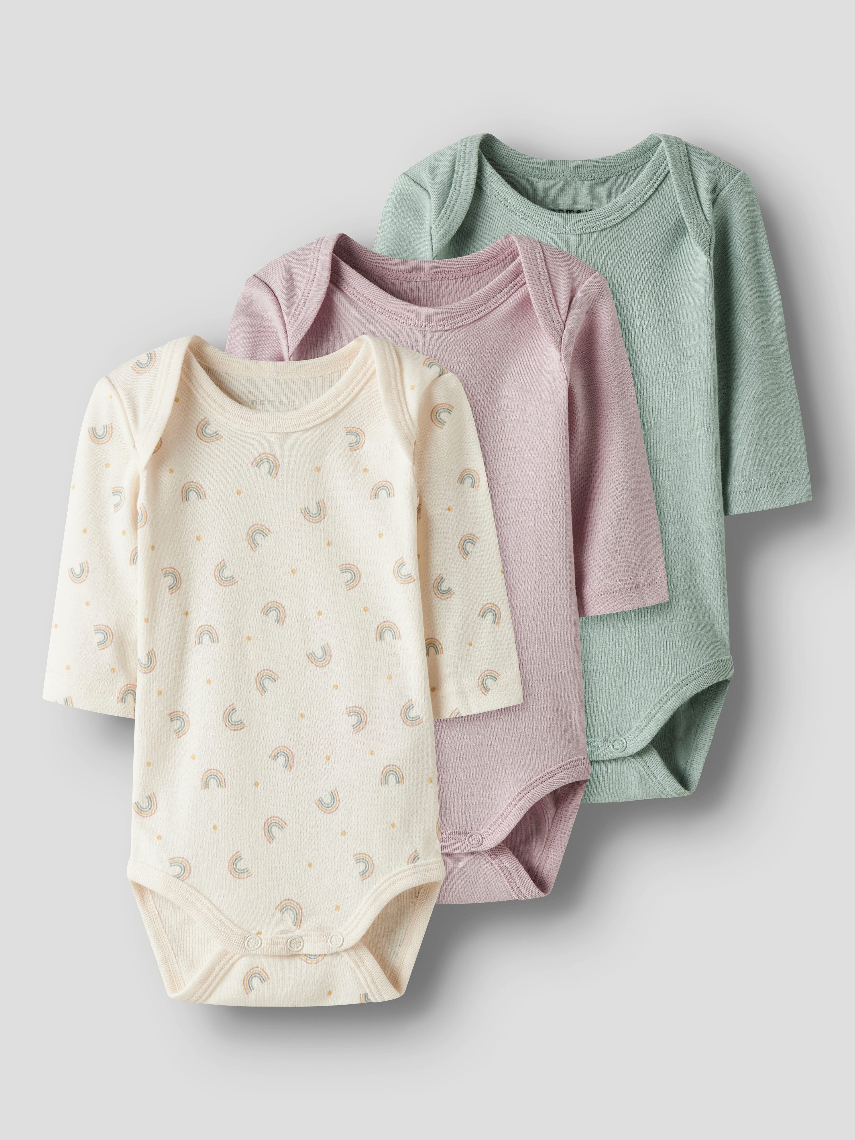 Name It Body NBFBODY 3P LS JET RAINBOW NOOS (Packung, 3-tlg)
