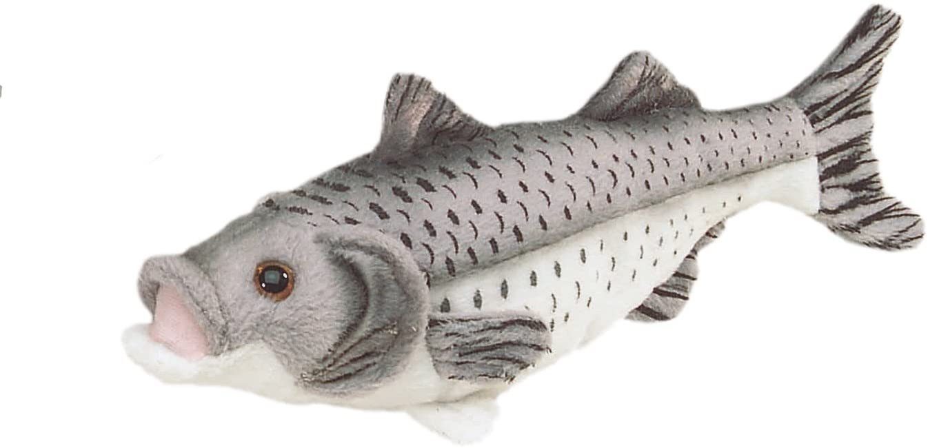 Bauer Spielwaren Kuscheltier Blickfänger - Plüschtier Seebarsch (grau, 25cm)