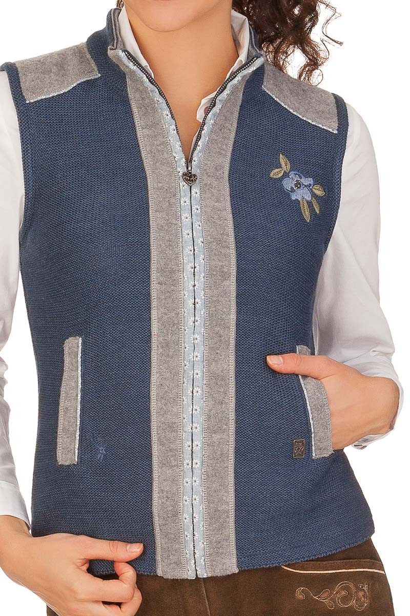 Spieth & Wensky Trachtenweste Trachtenweste Damen - GRAIN - jeansblau
