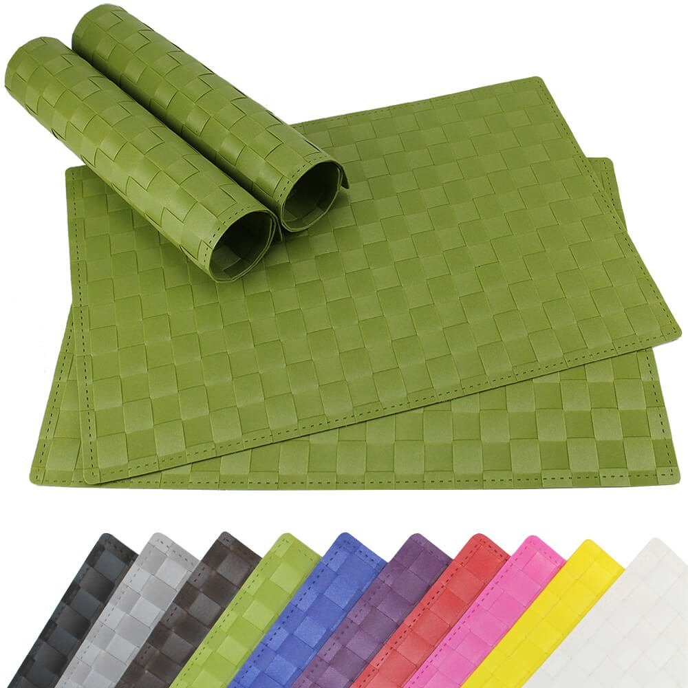 matches21 HOME & HOBBY Platzset Tischset MODERN schwarz 4er Tischunterlage als Tischdeko, (4-St), modernes Esstisch Platzdeckchen als abwaschbarer Tischuntersetzer