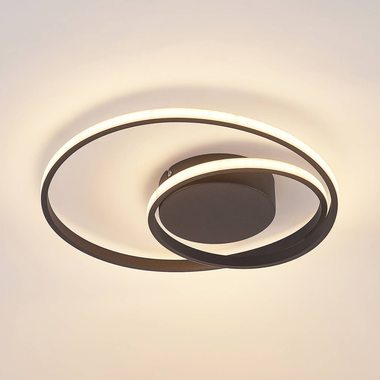 Lindby LED-Deckenleuchte Emisua, schwarz, CCT, dimmbar günstig online kaufen