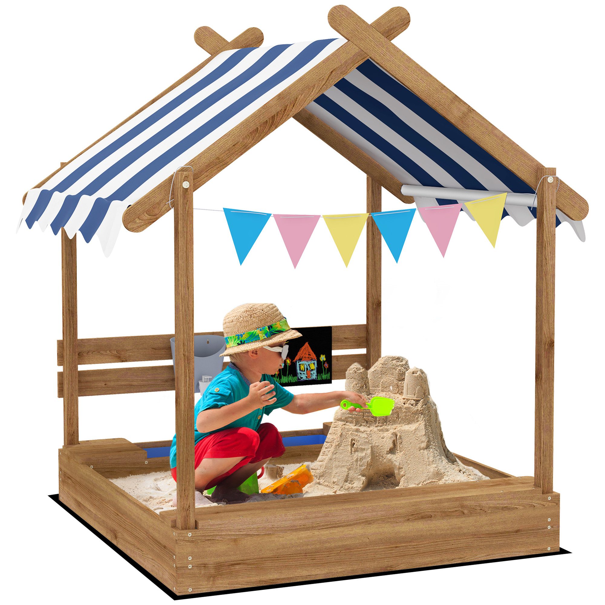 Outsunny Sandkasten Sandkiste aus Holz mit günstig online kaufen