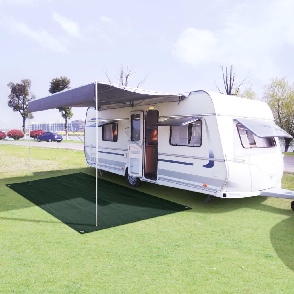 vidaXL Zeltteppiche Zeltteppich 400x500 cm Dunkelgrün HDPE Teppich Vorzeit Camping Outdoor, Höhe: 500 mm