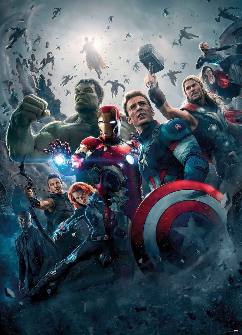 Komar Fototapete Avengers Age of Ultron Movie Poster, glatt, Comic, (1 St), 184x254 cm (Breite x Höhe), inklusive Kleister