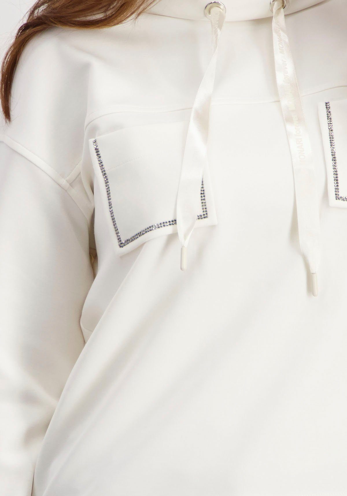 off-white Taschen mit Monari geschmückten Sweatshirt