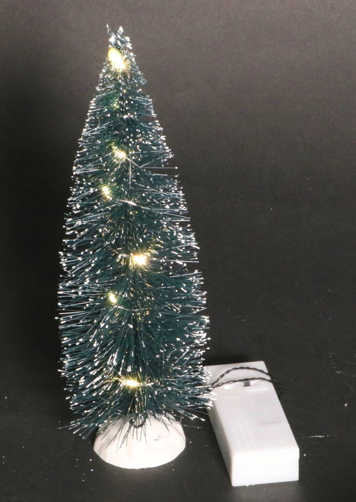 Koopman Künstlicher Schneetanne mit Lichterkette warmweiß Deko LED Weihnachtsbaum 22cm - Lichterkette