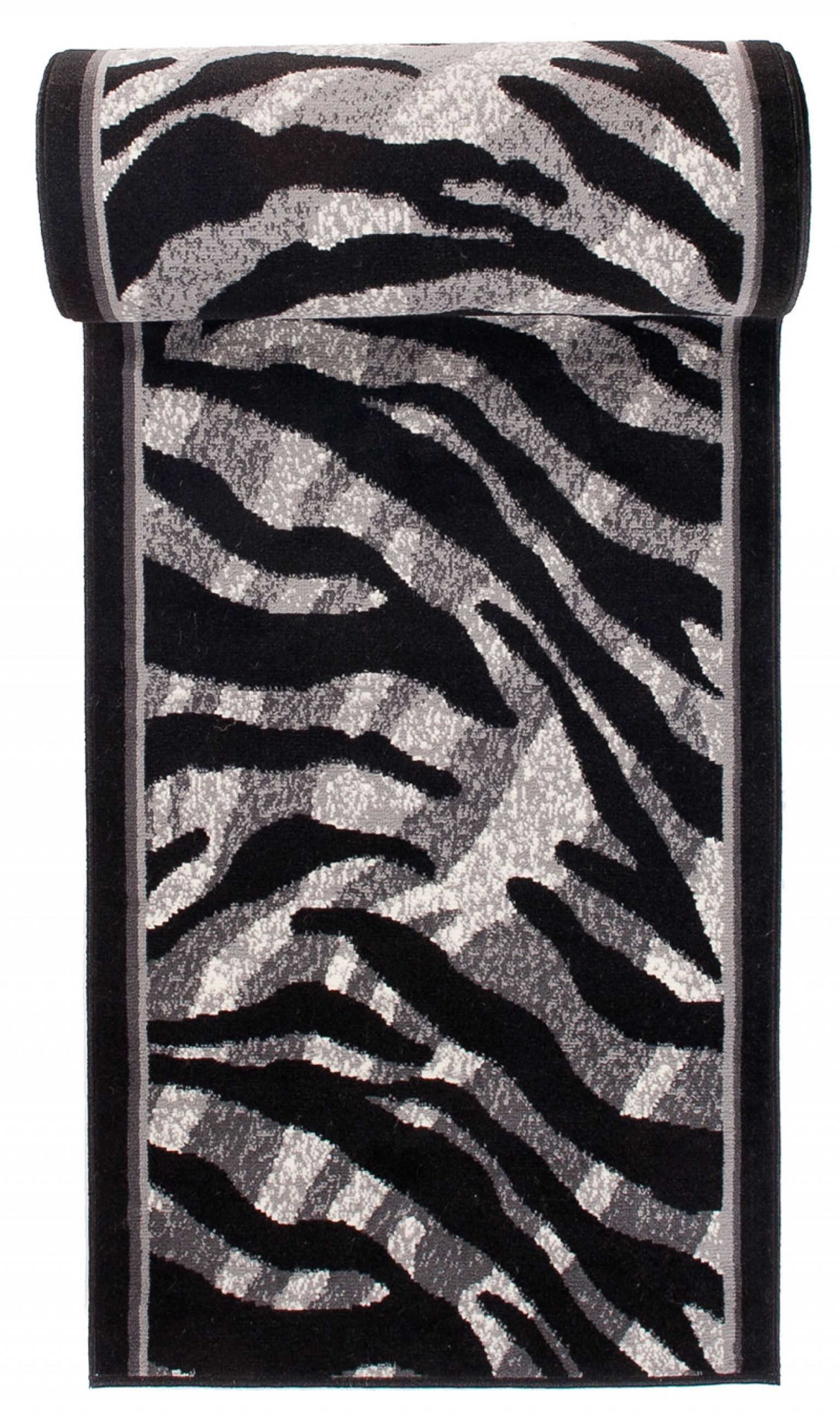 Mazovia Läufer Retro Tiger Anthrazit Grau Flur, Schlafzimmer, Diele, Fußbodenheizung von Mazovia