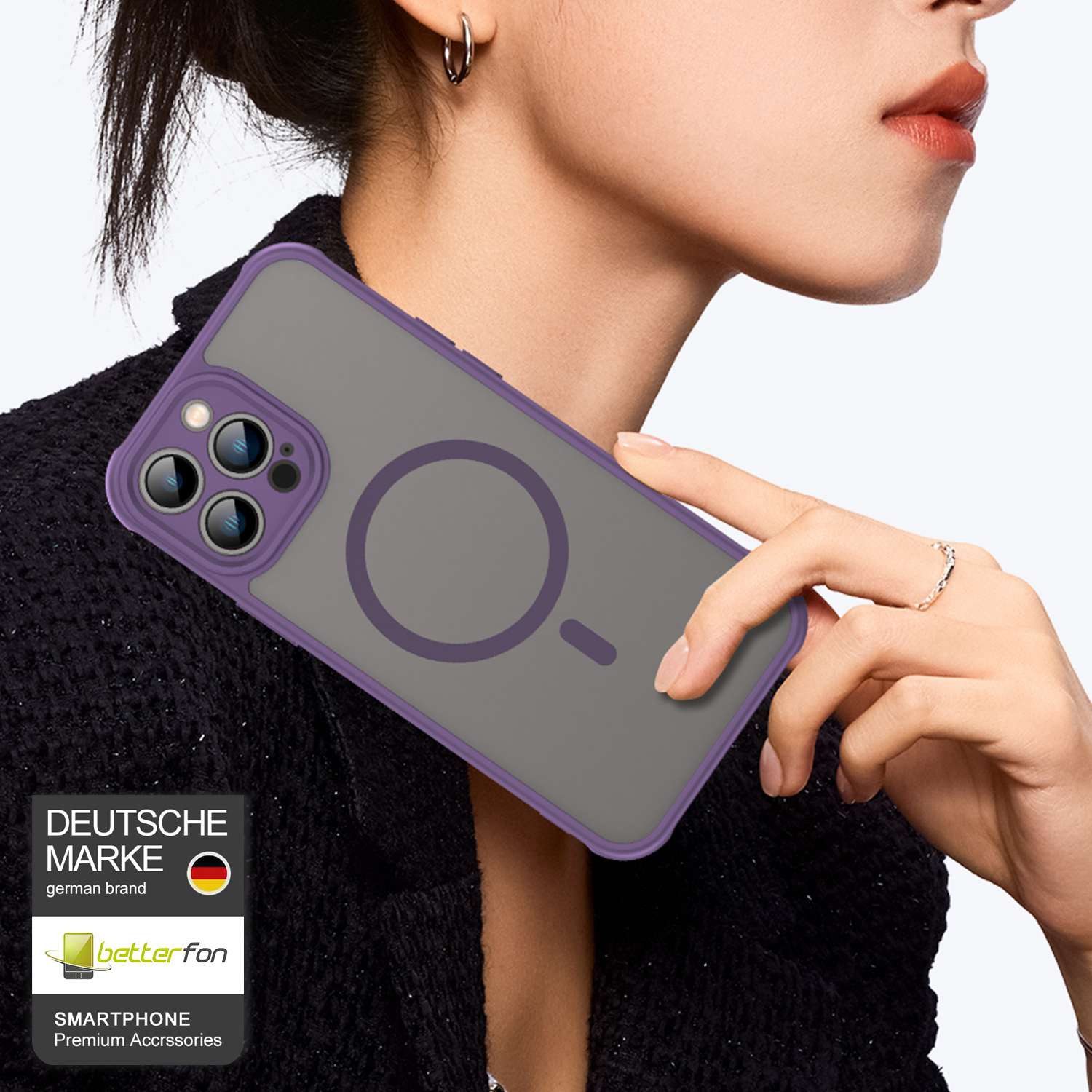 betterfon Handyhülle für Apple iPhone Schutzhülle Case, Magnetisches Laden, mattes Design, kratzfest & stoßfest verarbeitet
