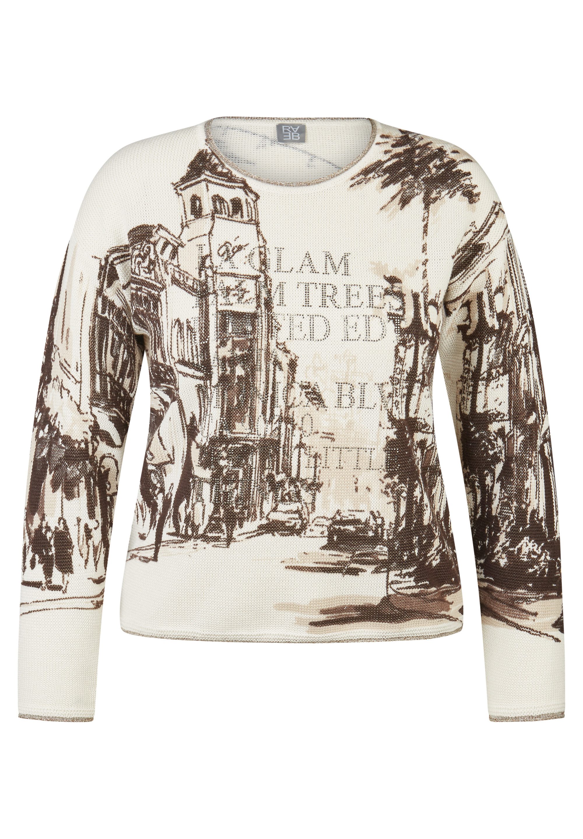 Rabe Strickpullover mit All-Over Print