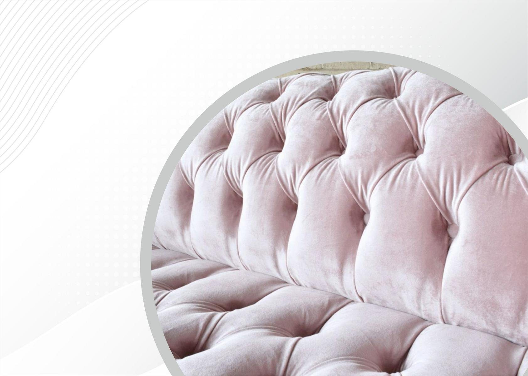 Möbel Rosa 3-Sitzer Dreisitzer Chesterfield-Sofa JVmoebel Neu, Chesterfield Europe Made Luxus in