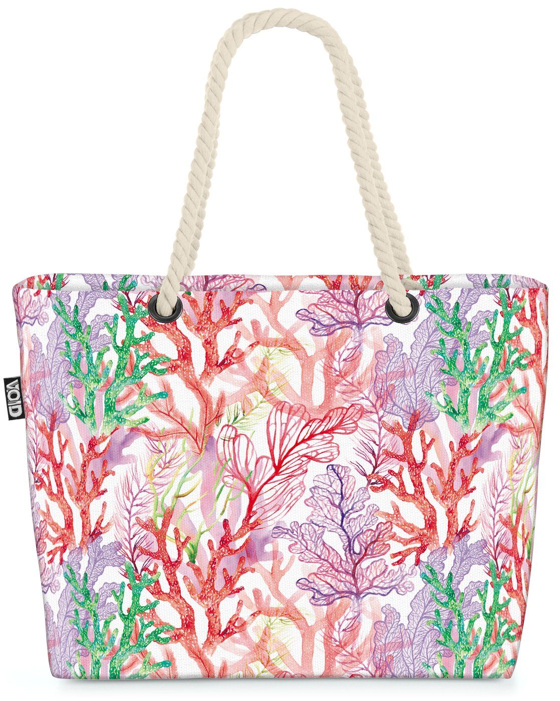 VOID Strandtasche (1-tlg), Korallen Aquarell Beach Bag Korallen-Riff Australien Tauchen Schwimme