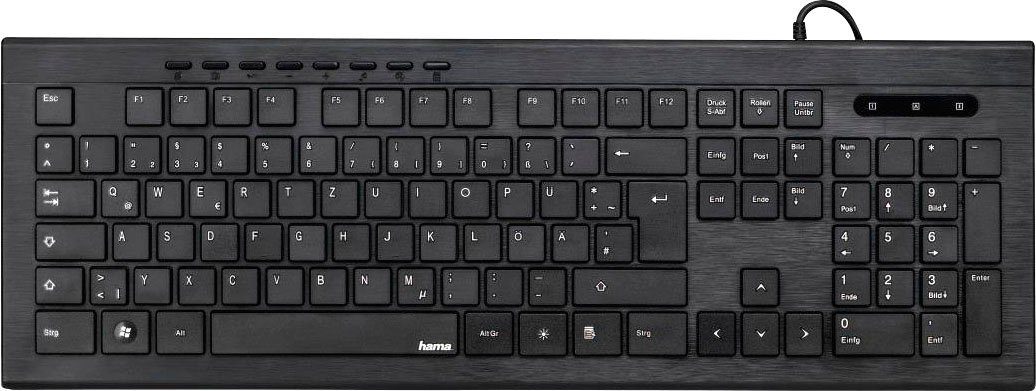 Hama Multimedia Tastatur Anzano mit seitlichen Leuchtstreifen kabelgebunden Tastatur