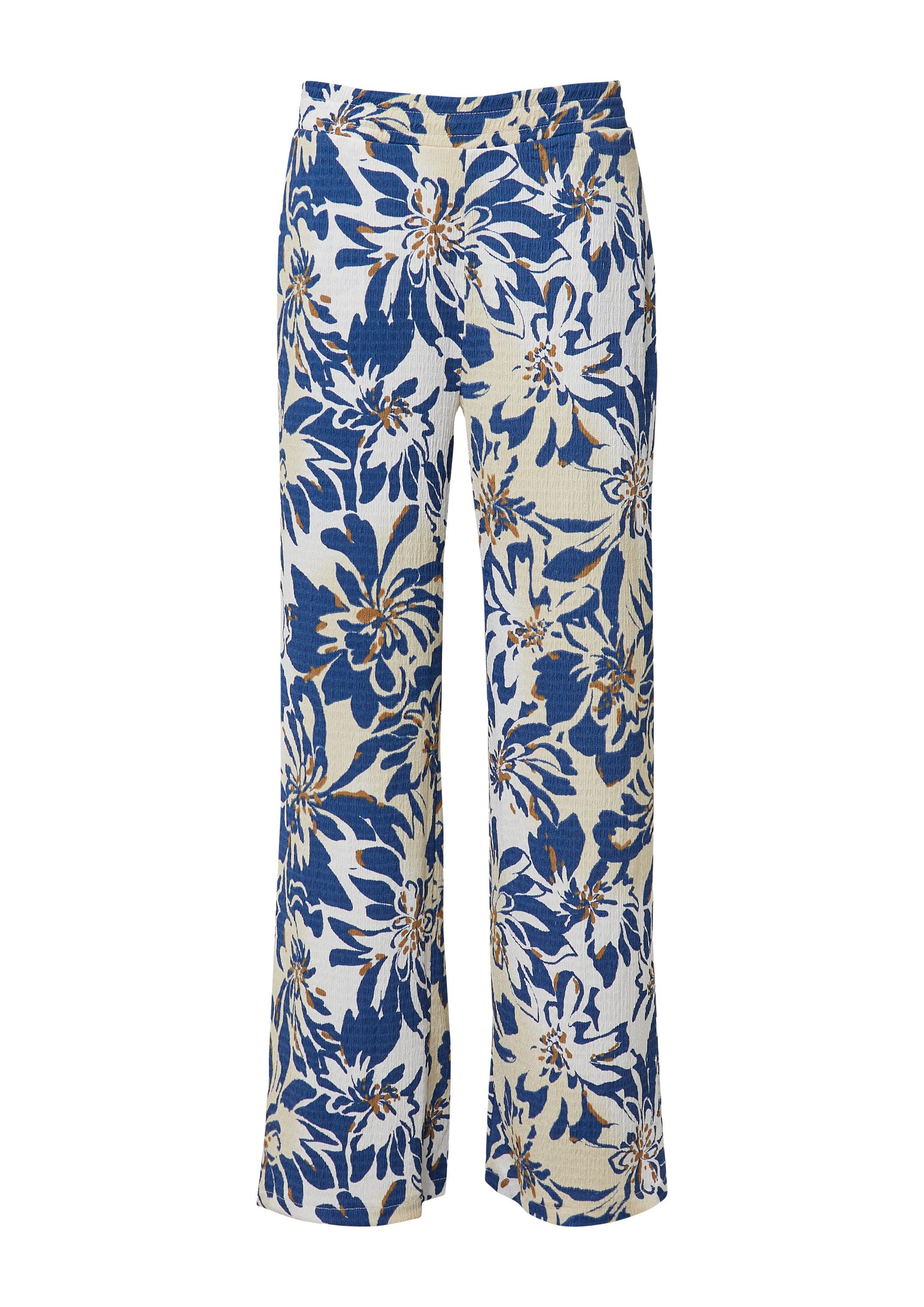 s.Oliver Chinos Hose Strukturierte Wide-Leg-Hose im Relaxed Fit mit All-over-Muster