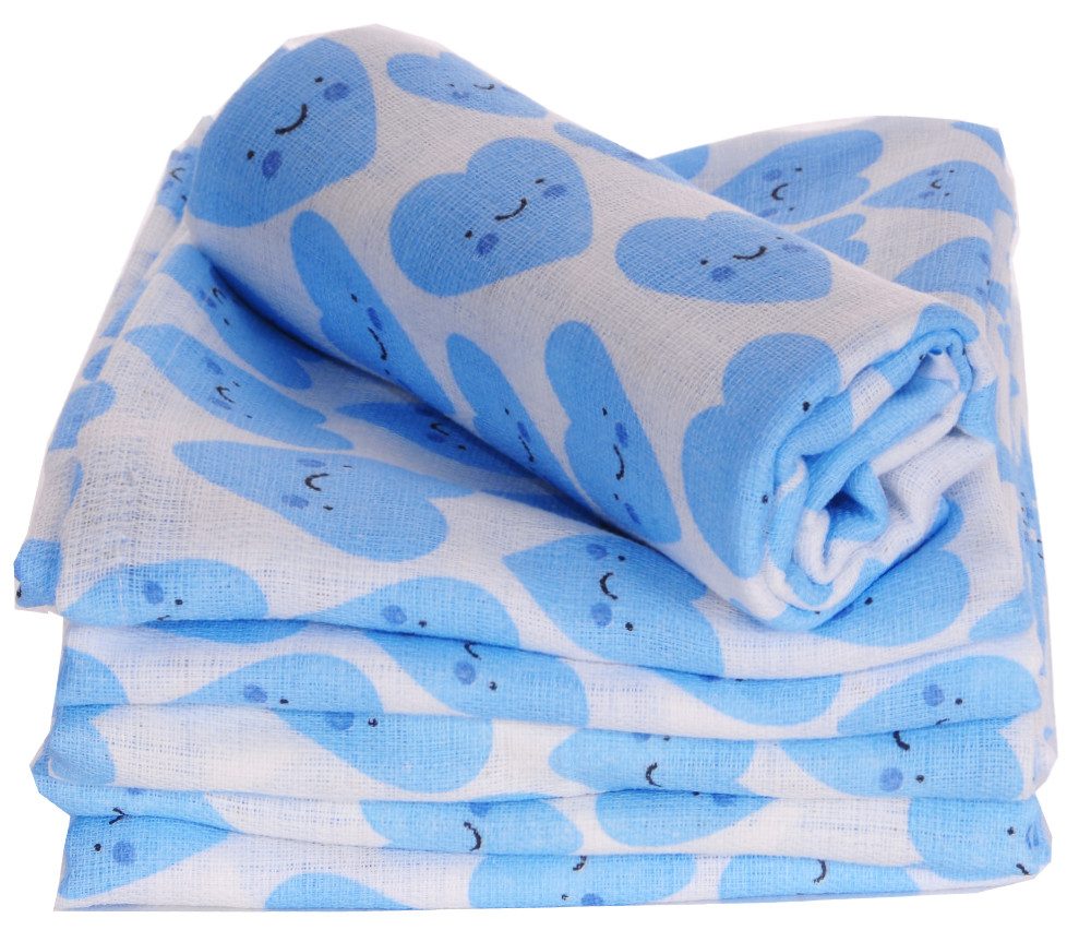 Spucktuch Spucktücher 10 Tücher für Baby Babywindeln mit blauen Herzen