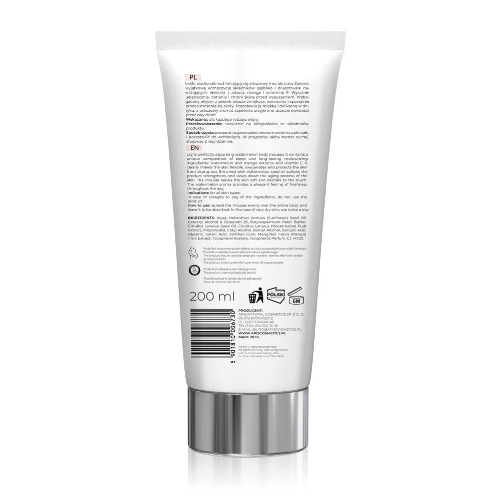 Apis Natural Cosmetics Körperbalsam APIS WATERMELON REFRESHMENT, Wassermelonen-Körpermousse, 200 ml