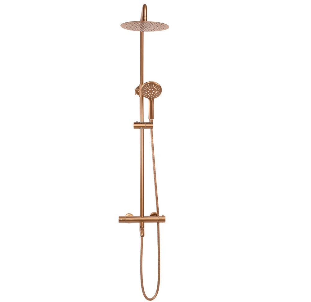 wohnwerk.idee Duscharmatur Duschsystem Dusche mit Thermostat Lungo Kupfer Matt – Bild 3 von 5