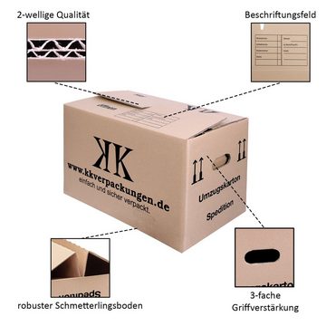 Midori Aufbewahrungsbox (Spar-Set, 5 St., 5er-Set), Umzugskartons von MIDORI 660x360x405mm Umzugskiste XXL 2-wellig Braun/Grün