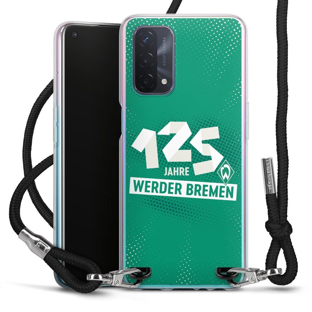 DeinDesign Handyhülle 125 Jahre Werder Bremen Offizielles Lizenzprodukt, Oppo A54 5G Handykette Hülle mit Band Case zum Umhängen